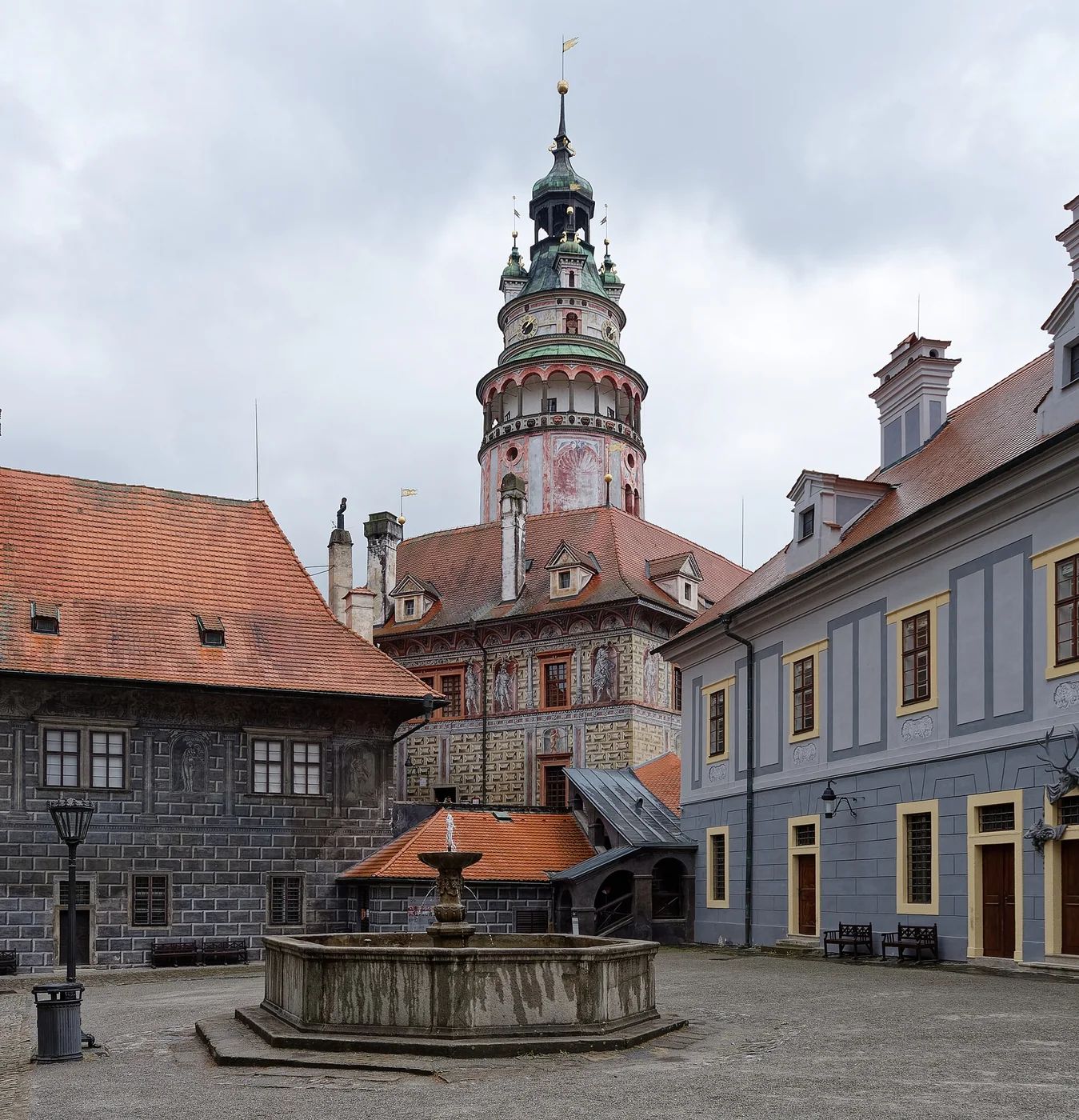 Gradnji stolp gradu v Českem Krumlovu
