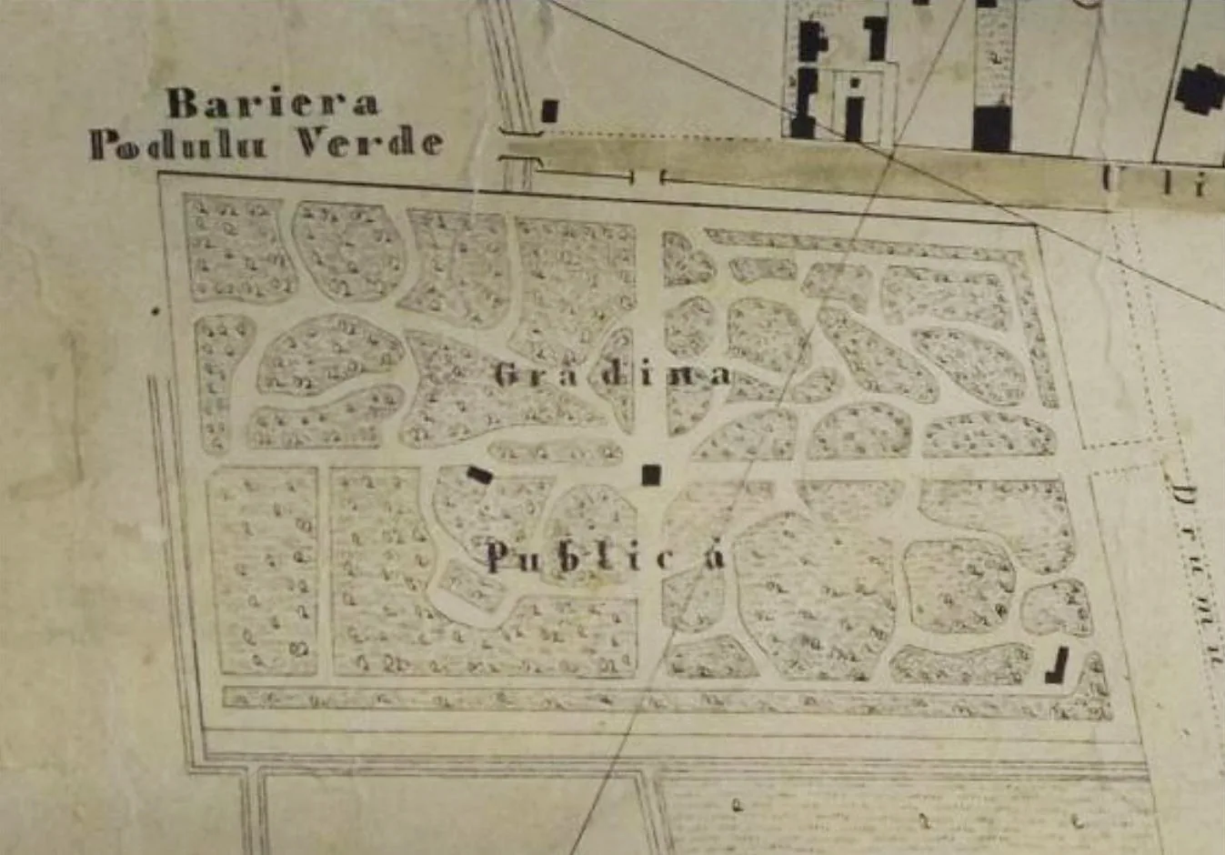 Park Copou (skica iz leta 1857)